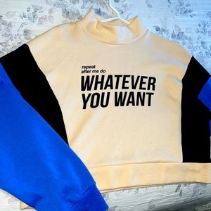 Zara Long Sleeve Crop Top Sweater